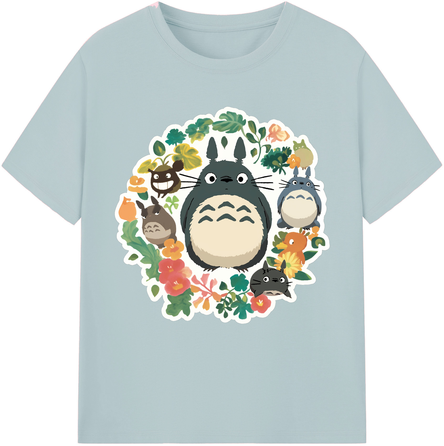 （画像用） となりのトトロ 草壁メイ 草壁サツキ My Neighbor Totoro Satsuki Kusakabe Mei Kusakabe 綿100％半袖Tシャツ（フロントプリント）